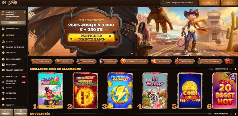 Lizaro Casino page accueil